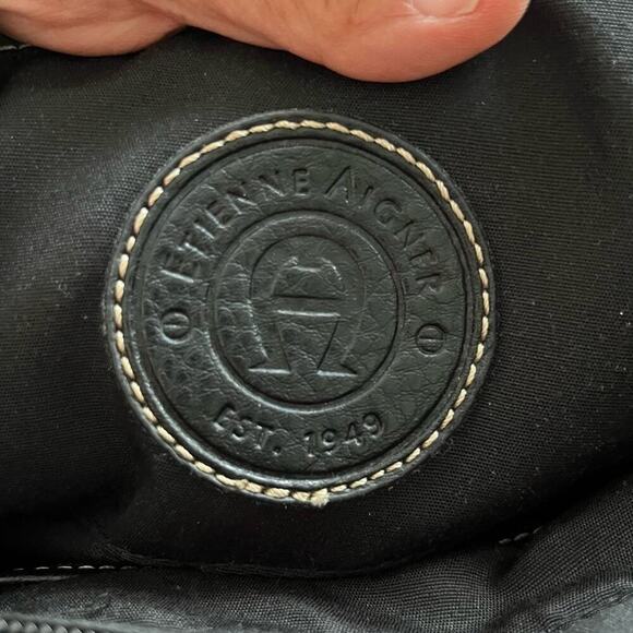 Etienne Aigner Handbag Shoulder Purse Signature Canvas Logo Leather Brown Gold - Picture 3 of 12